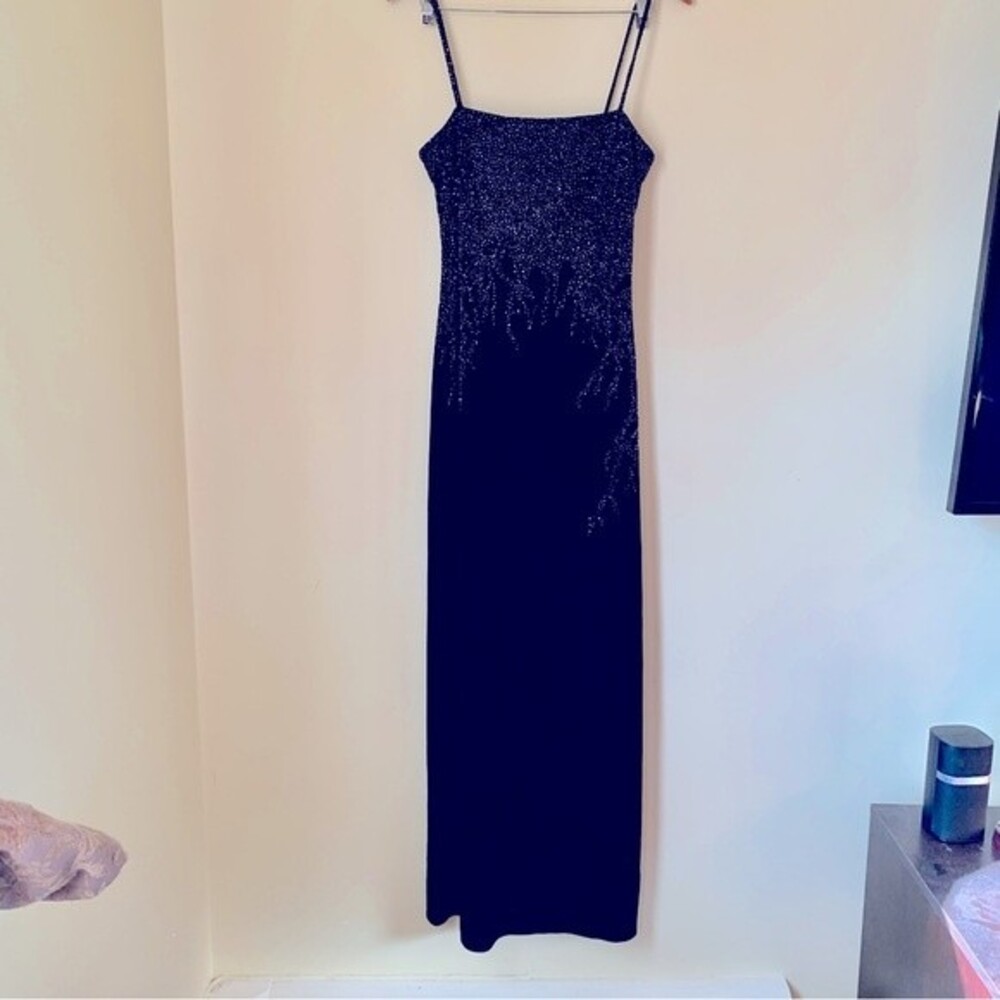 Blue Velvety Crystal Classic Chic Dress size 10